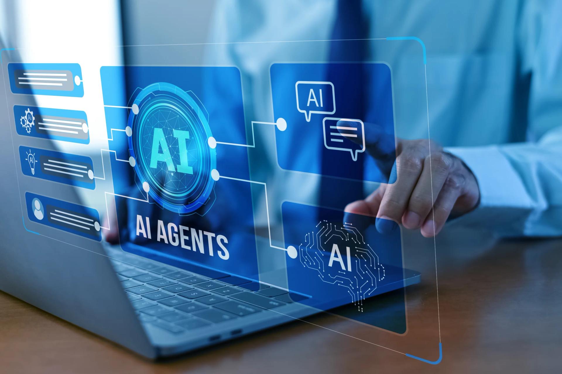Agentic AI agents interface on a laptop screen